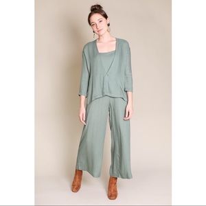 Black Crane Wool/Blend Double "Layered Jumper" Agave Jumpsuit M